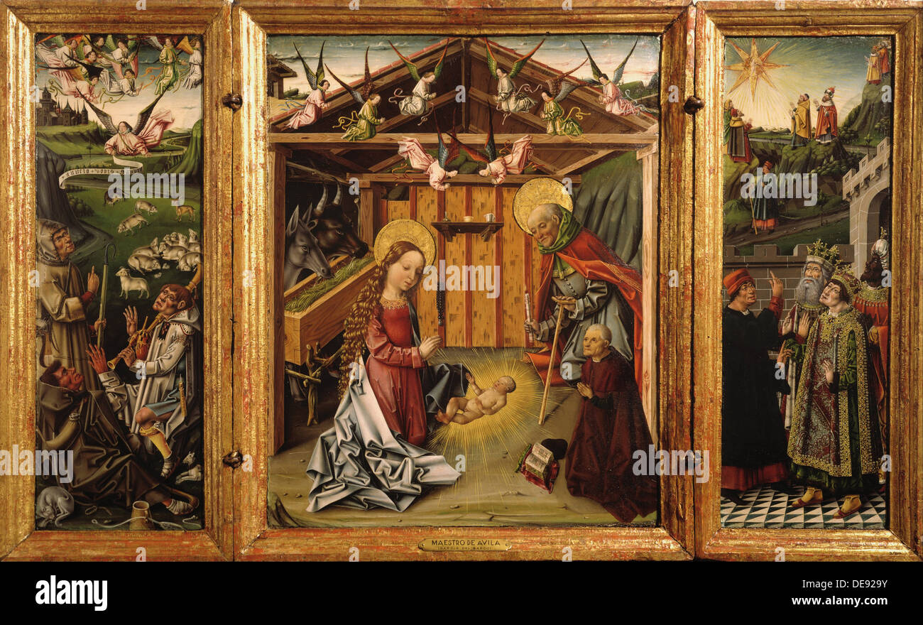 Die Geburt Christi (Triptychon), 1467-1500. Künstler: Barco, García del (aktive ca. 1450-ca 