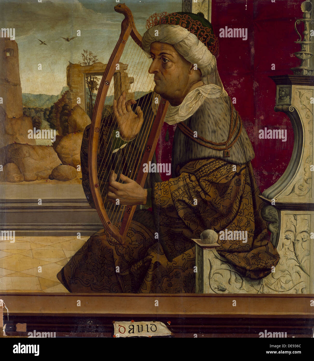 König David, c. 1525. Künstler: Maestro de Becerril (aktive Anfang 16. Jahrhundert) Stockfoto