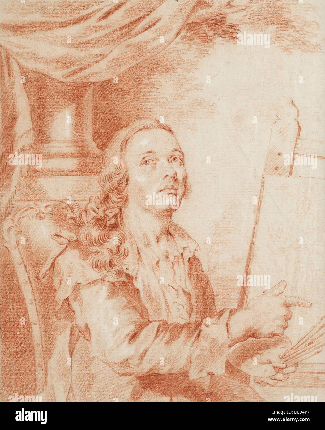 Self-Portrait. Künstler: Roslin, Alexander (1718-1793) Stockfoto