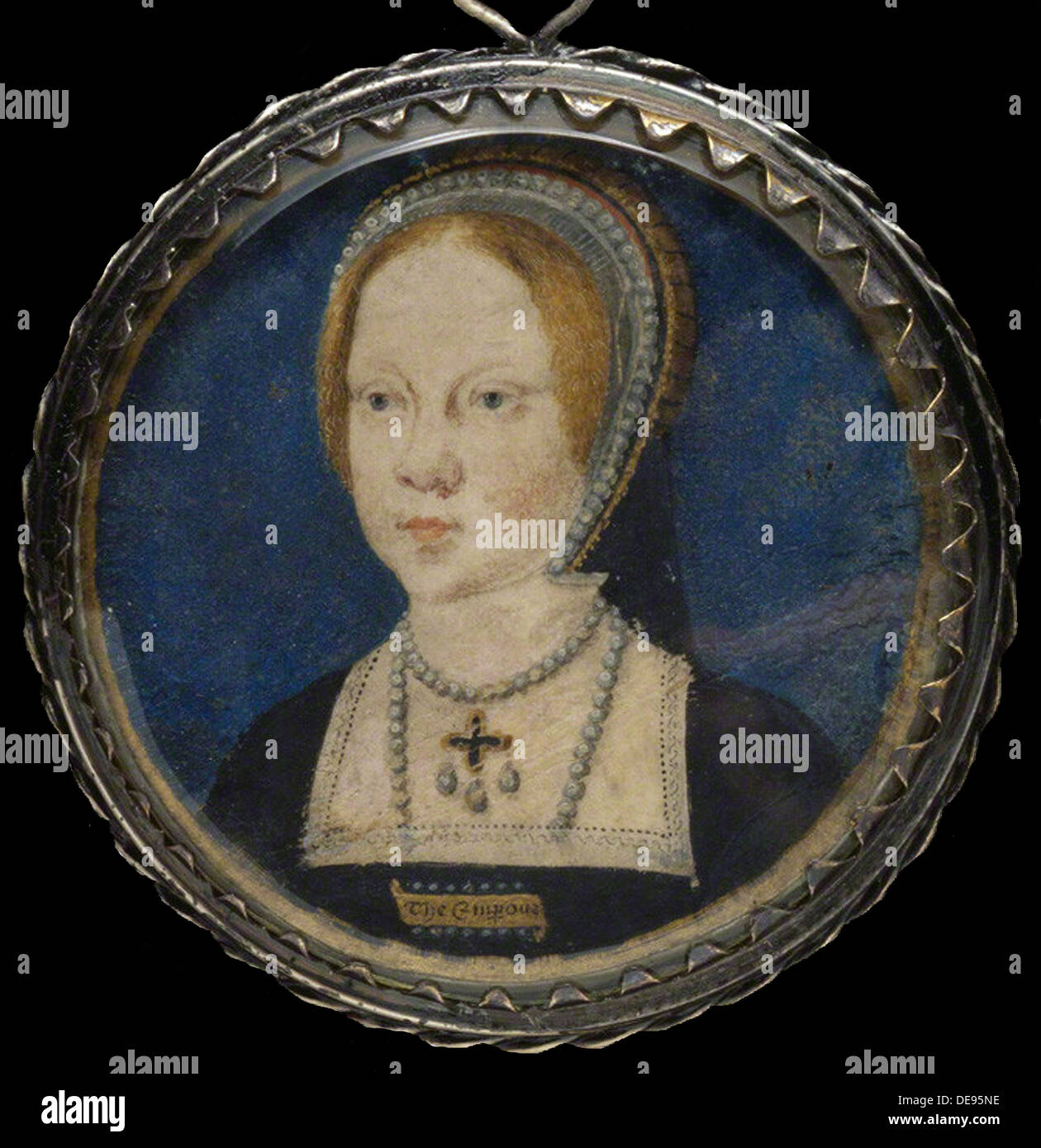 Porträt von Mary I von England, ca. 1521-1525. Künstler: Horenbout (Hornebolte), Lucas (1490/95-1544) Stockfoto