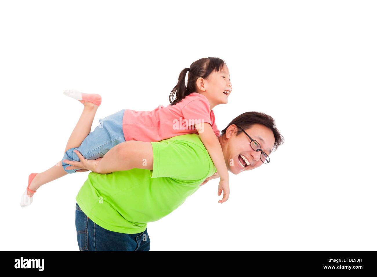 Glücklicher Vater und Tochter spielen Stockfoto