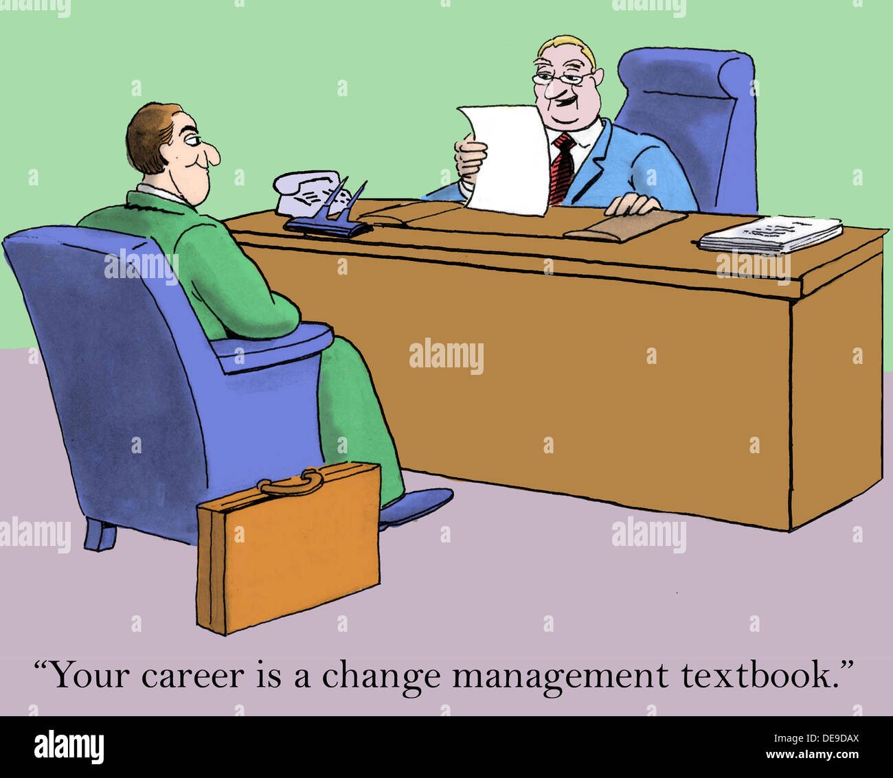 "Ihre Karriere ist ein Change Management Lehrbuch." Stockfoto