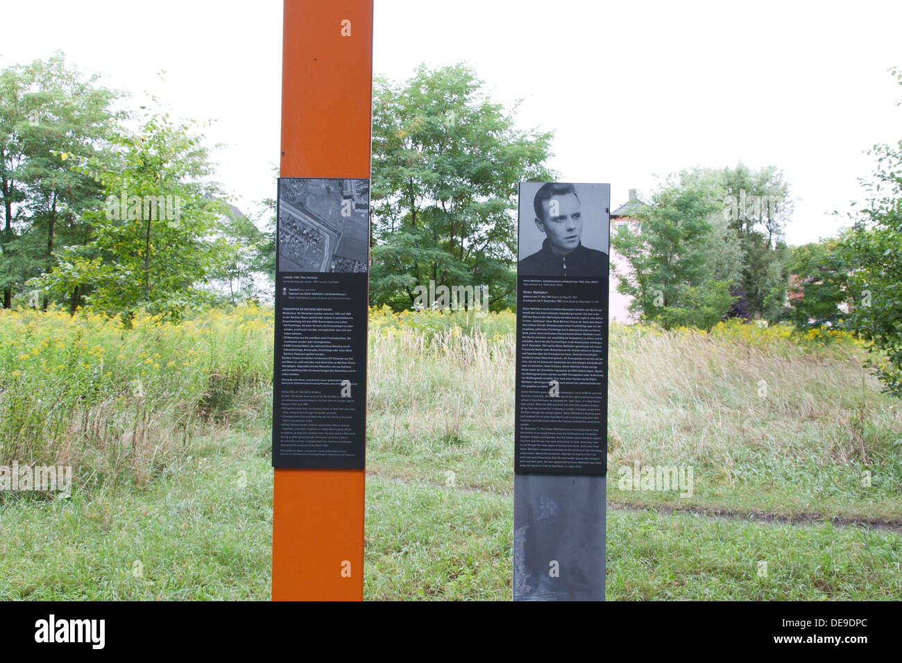 Ein Denkmal für jemand erschossen an der Berliner Mauer, Deutschland Stockfoto