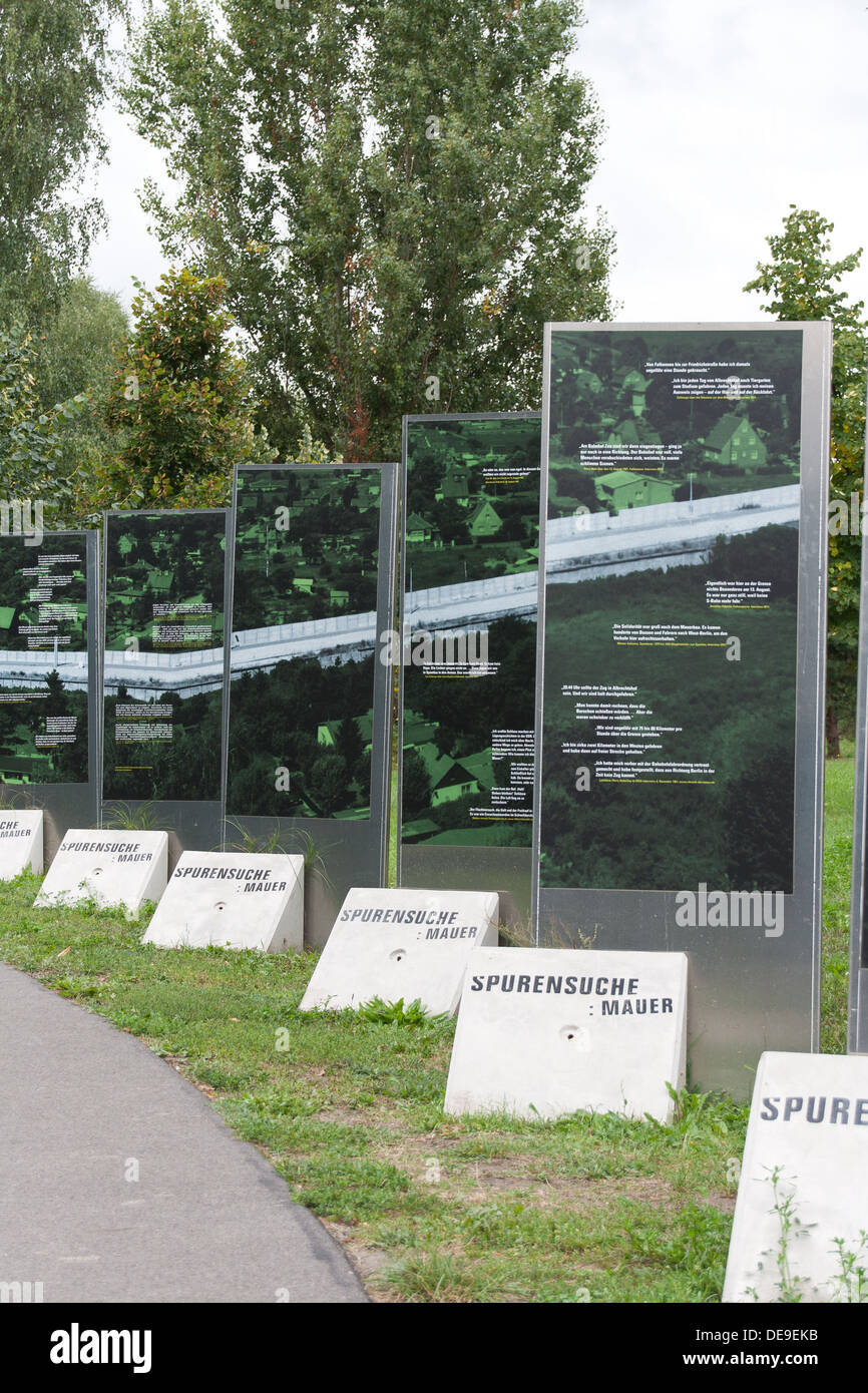Ein Denkmal entlang der ehemaligen Berliner Mauer in der Nähe von Staaken Deutschland Stockfoto