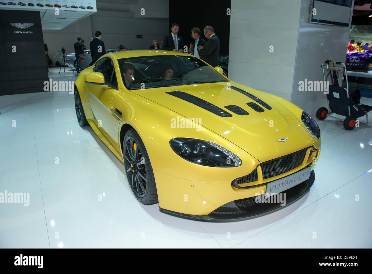 FRANKFURT, GERMANY - SEPTEMBER 11: Frankfurt Internationale Automobil-Ausstellung (IAA) 2013. Aston Martin V12 Vantage S - Europapremiere Stockfoto