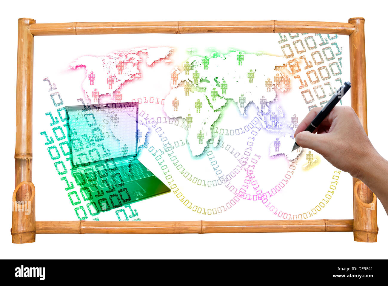 Zusammenfassung Hintergrund binäre Hand blau UGB Codierung Kommunikation Computer Cyberspace Daten Design Digital digital online Stockfoto