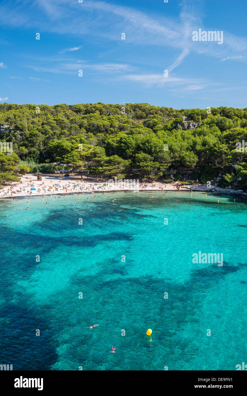 Strand Cala Macarella, Menorca oder Menorca, Balearen, Spanien Stockfoto