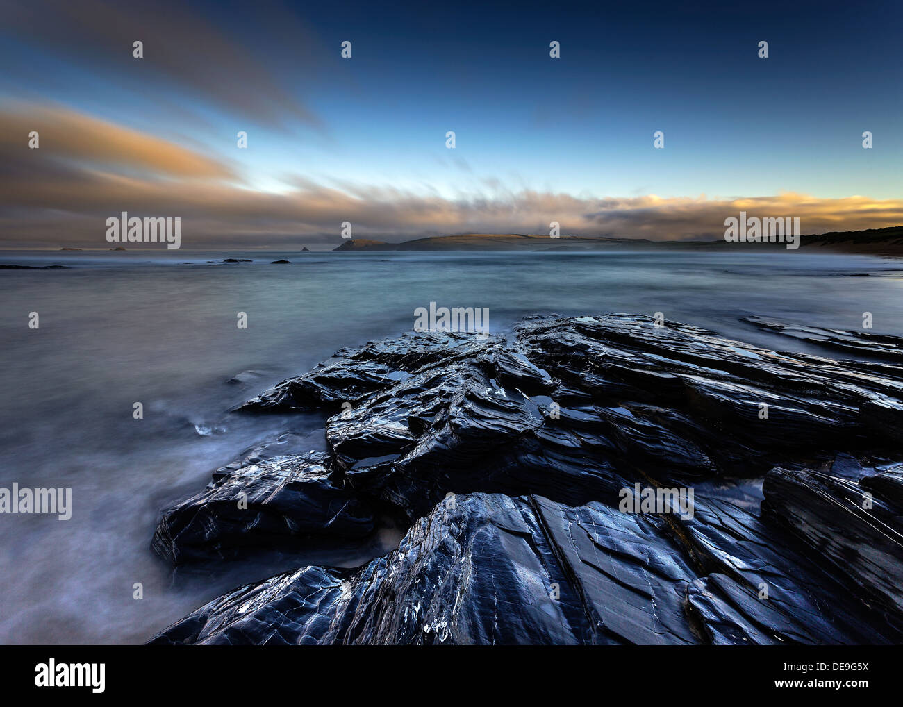 Cornish Strand bei Sonnenaufgang Stockfoto Cornish Strand bei Sonnenaufgang Stockfoto