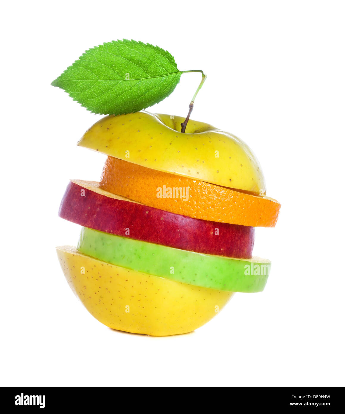 Frisches gemischtes Obst isoliert auf weißem Hintergrund Stockfoto Frisches gemischtes Obst isoliert auf weißem Hintergrund Stockfoto