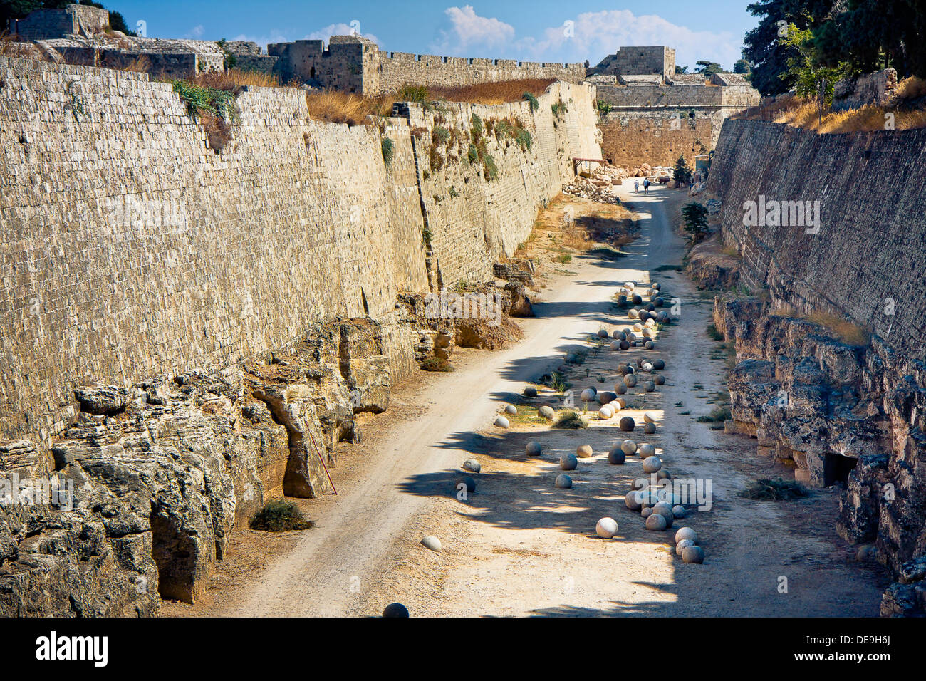 Ruinen der Großmeisterpalast - Rhodos Stockfoto