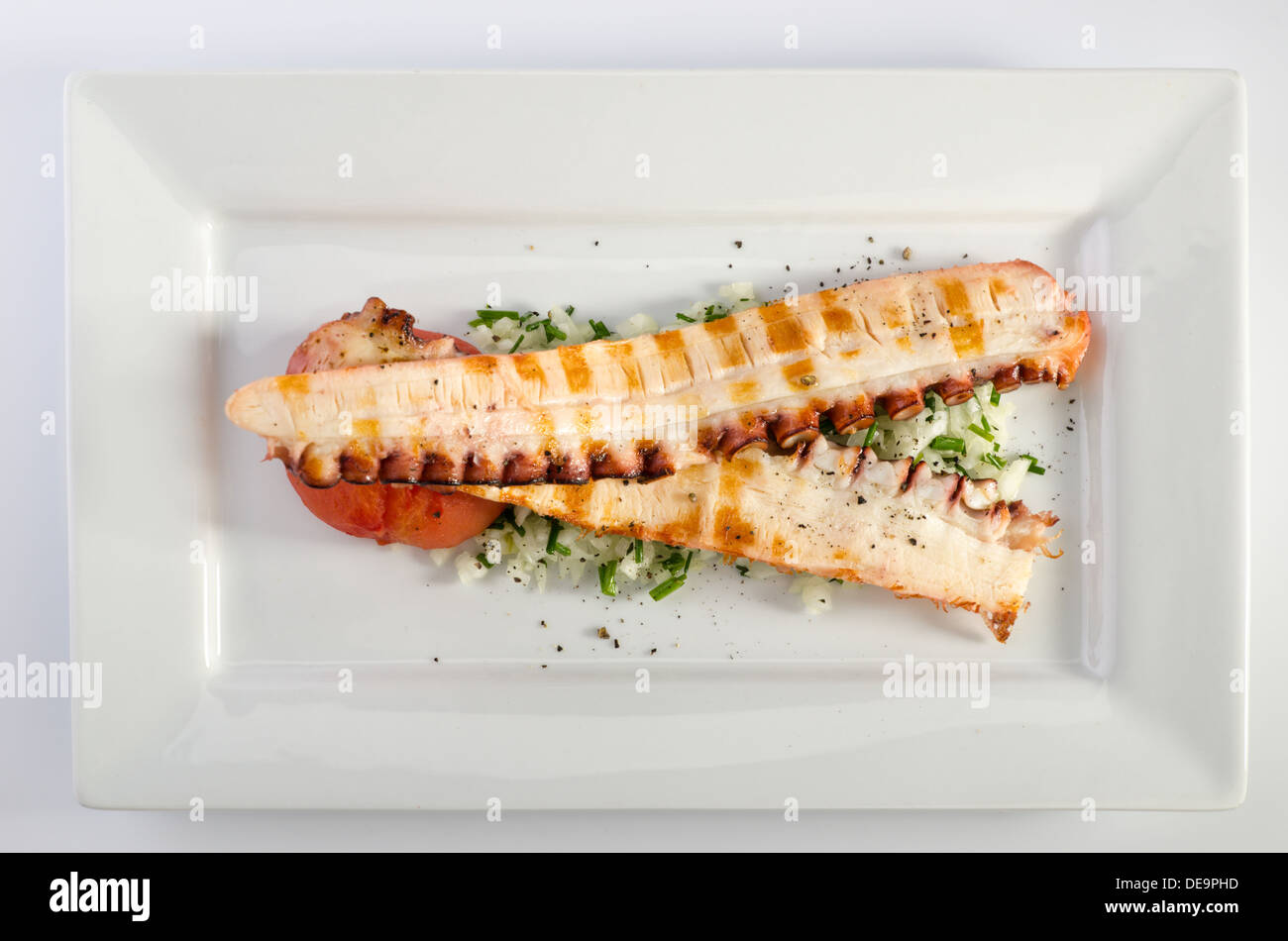 Gegrillter Tintenfisch Stockfoto