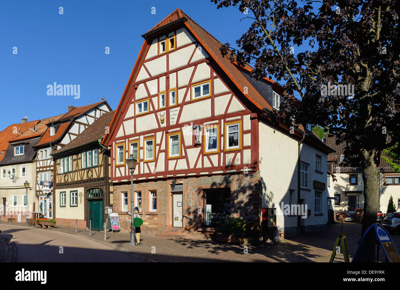 Fachwerkhaus in Obernburg am Main, Deutschland Stockfoto