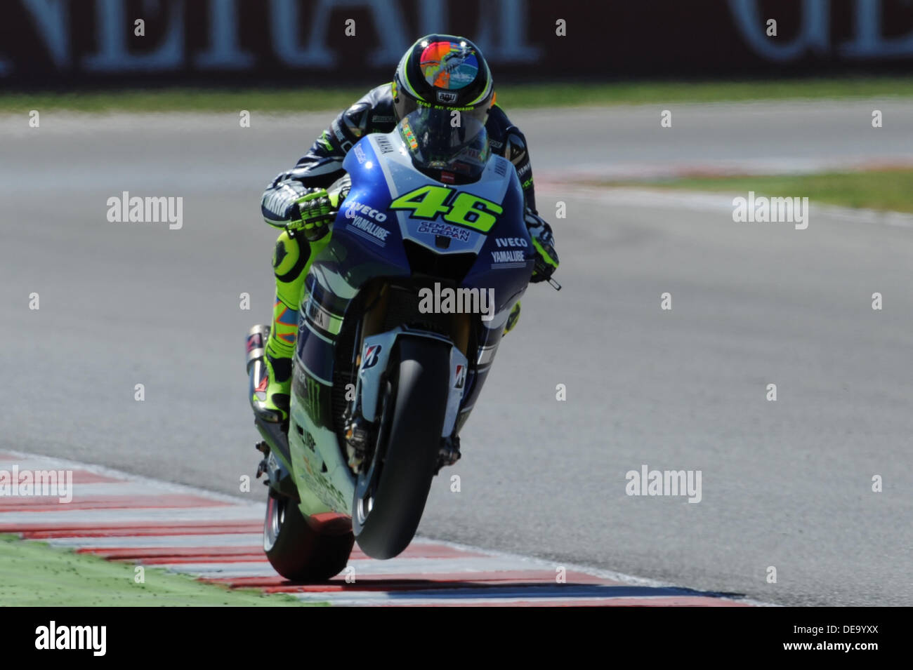 Misano Adriatico, Italien. 14. September 2013. Valentino Rossi (Yamaha Factory Racing), während die Qualifiyng Sessions im Misano Circuit Credit: Gaetano Piazzolla/Alamy Live News Stockfoto