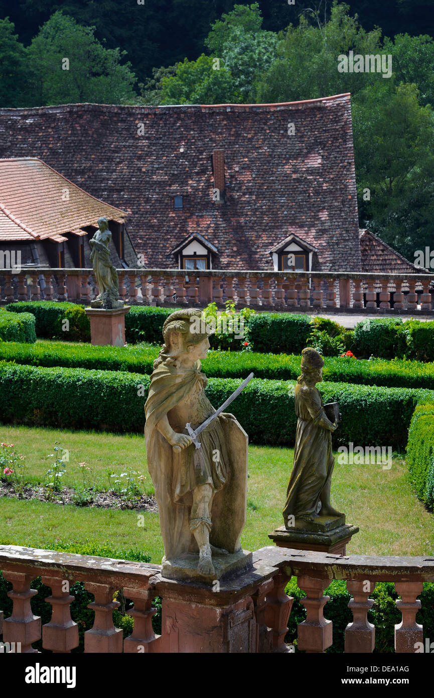 Barockstil Abtei Garten Bronnbach Kloster in der Nähe von Wertheim, Baden-Württemberg, Deutschland Stockfoto