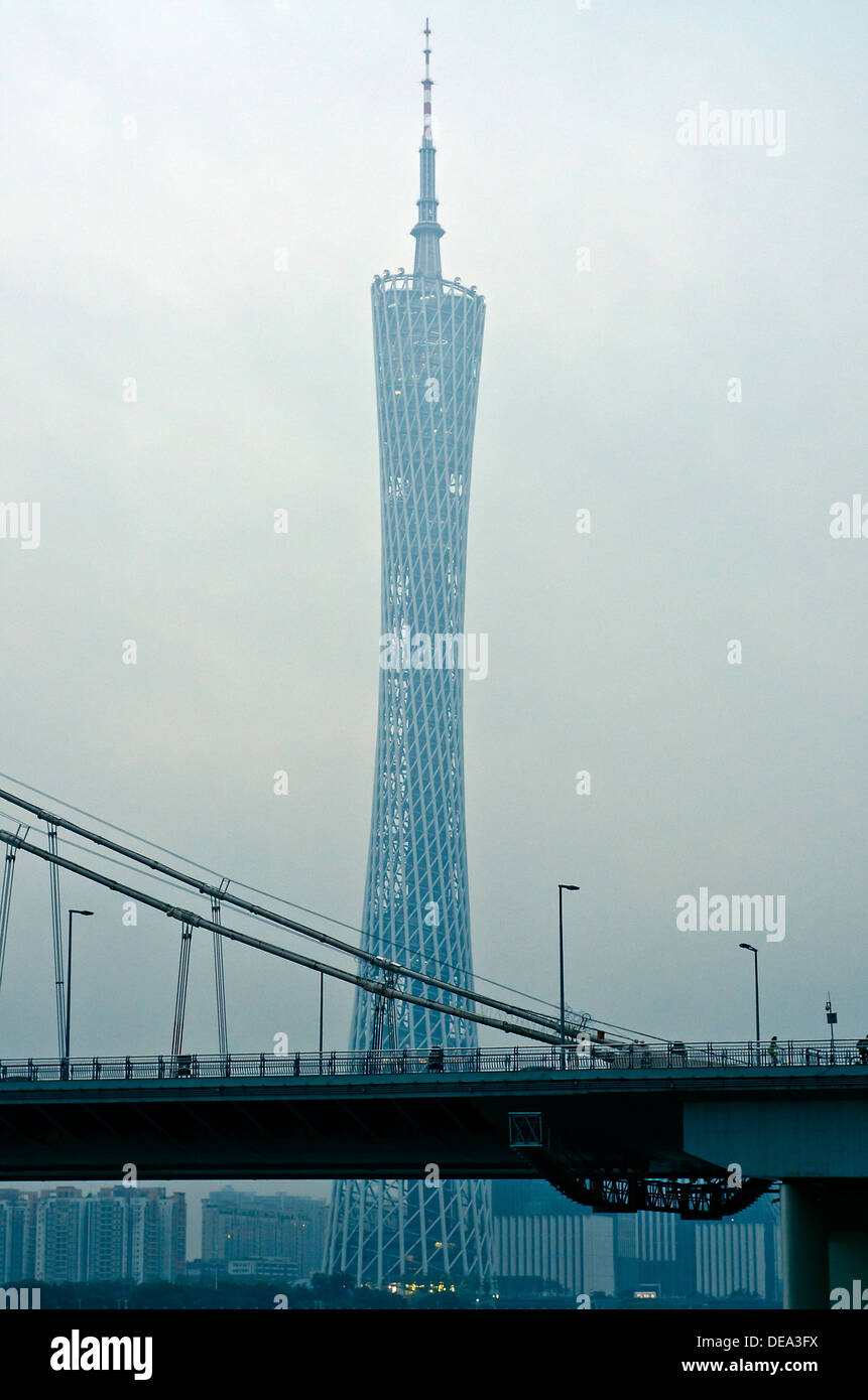 Fernsehturm Guangzhou auch bekannt als Canton tower Stockfoto