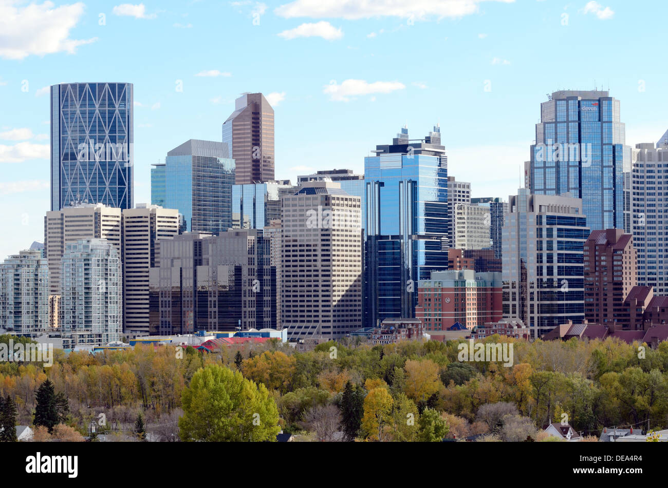 Calgary, Kanada - 7. Oktober 2012: Ansicht von Calgary aus McHugh Bluff Park Alberta Kanada Stockfoto
