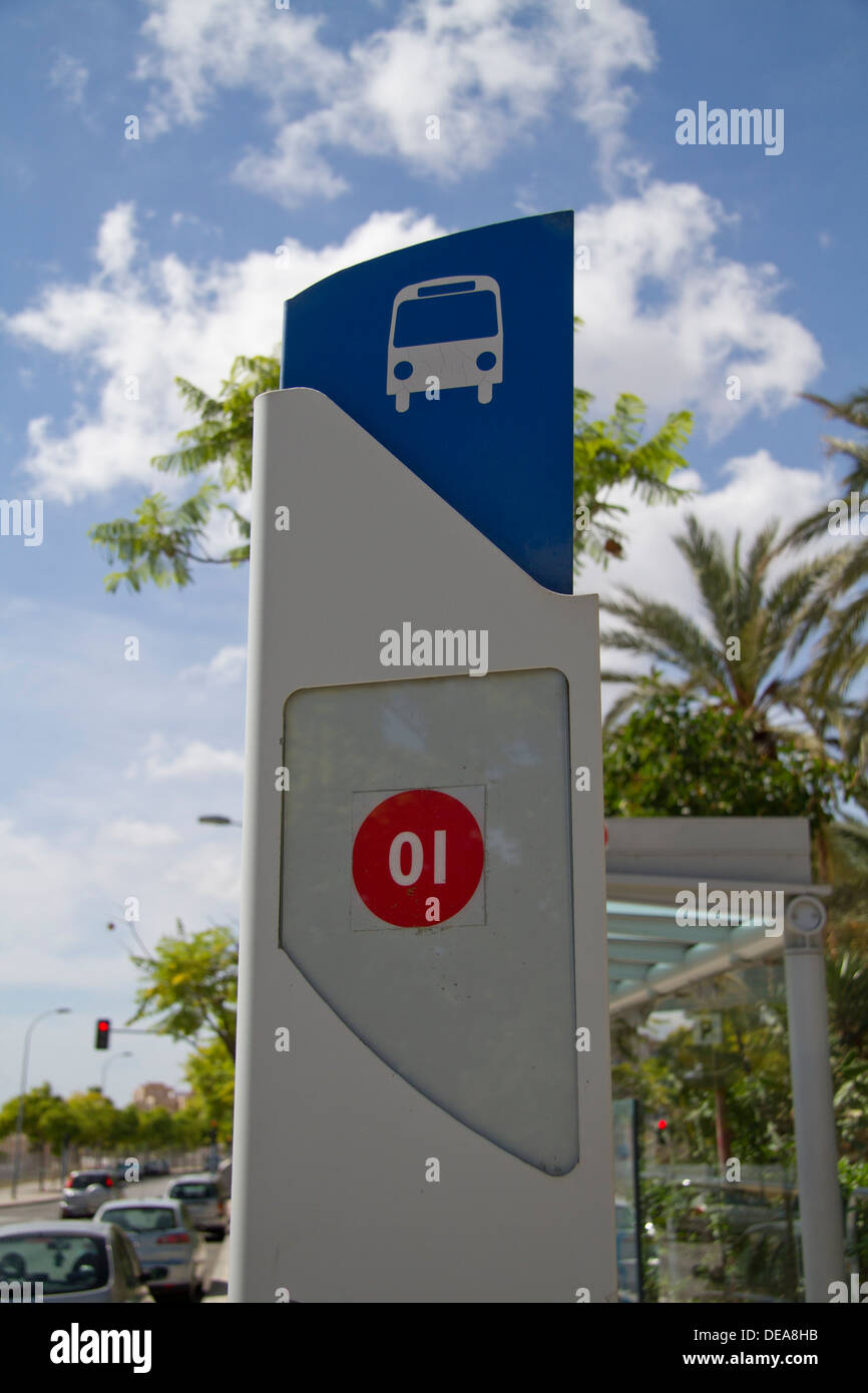Spanisch-Bushaltestelle Nr. 01 Stockfoto