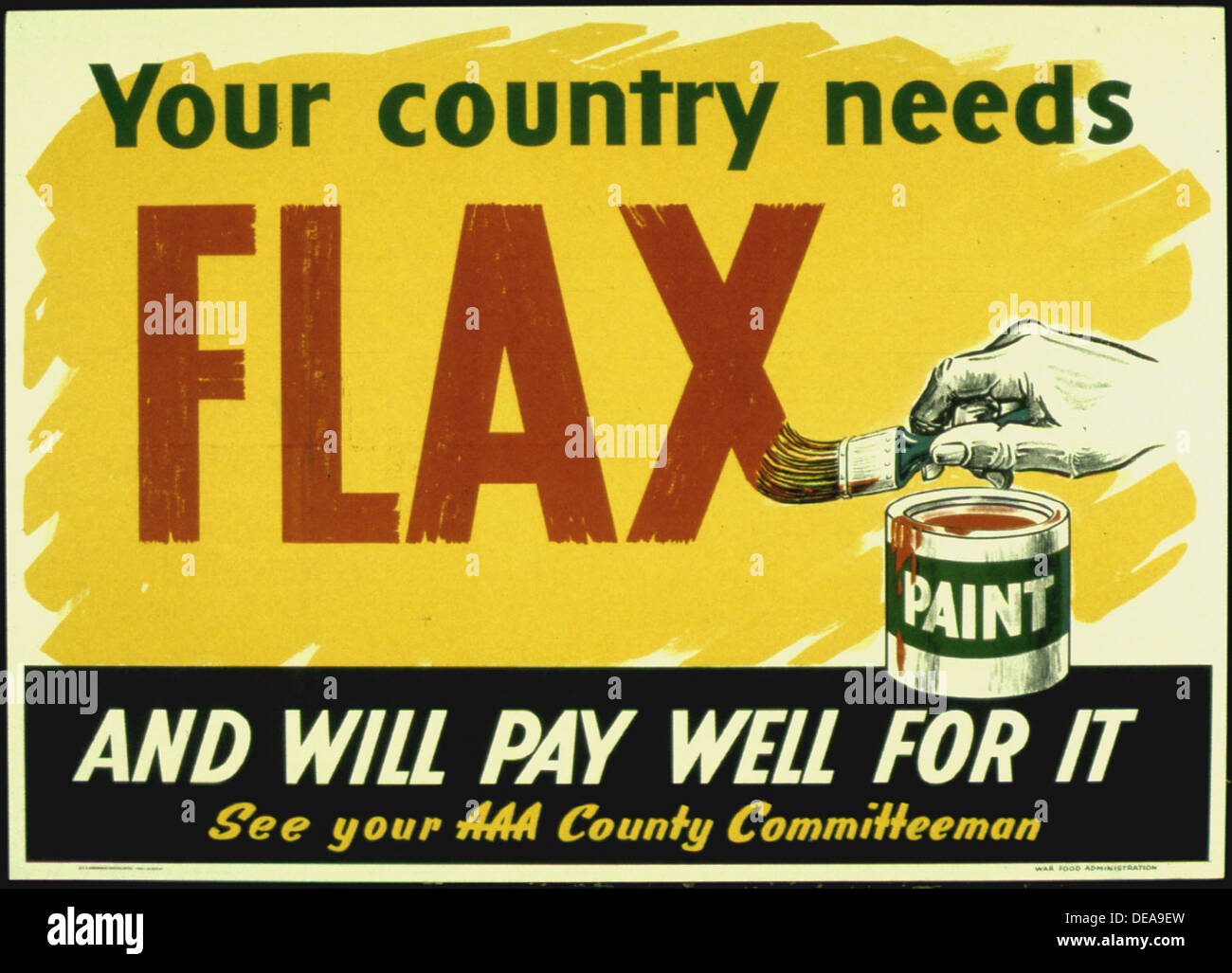 IHR LAND BRAUCHT FLACHS UND WERDEN AUCH DAFÜR BEZAHLEN. 516250 Stockfoto