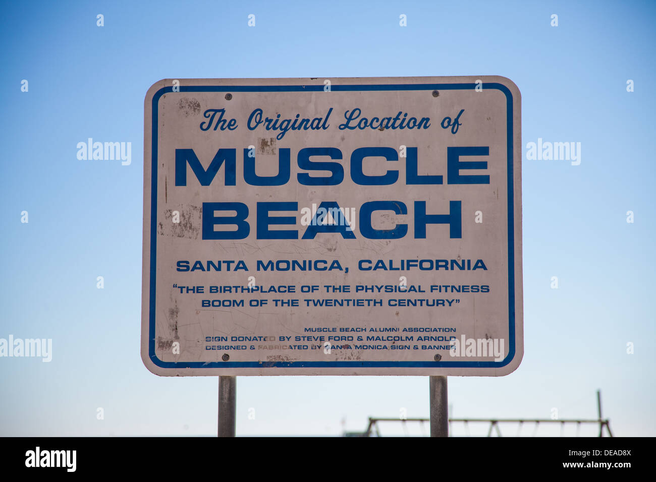 Berühmte Wahrzeichen am Strand von Santa Monica, ein Denkmal für alle Fitness-fan Stockfoto