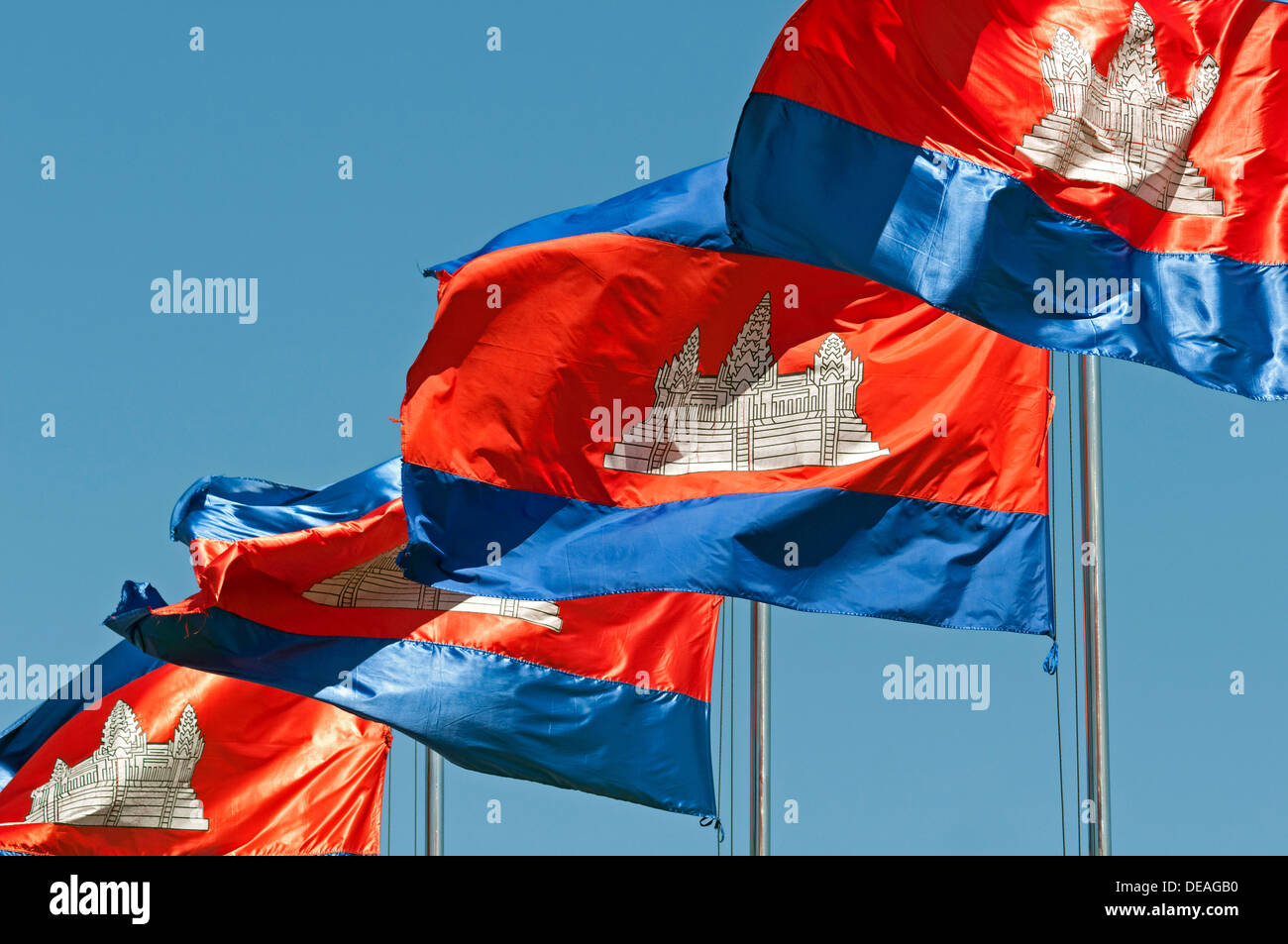 Flagge des Königreichs Kambodscha, Phnom Penh, Kambodscha, Südost-Asien Stockfoto