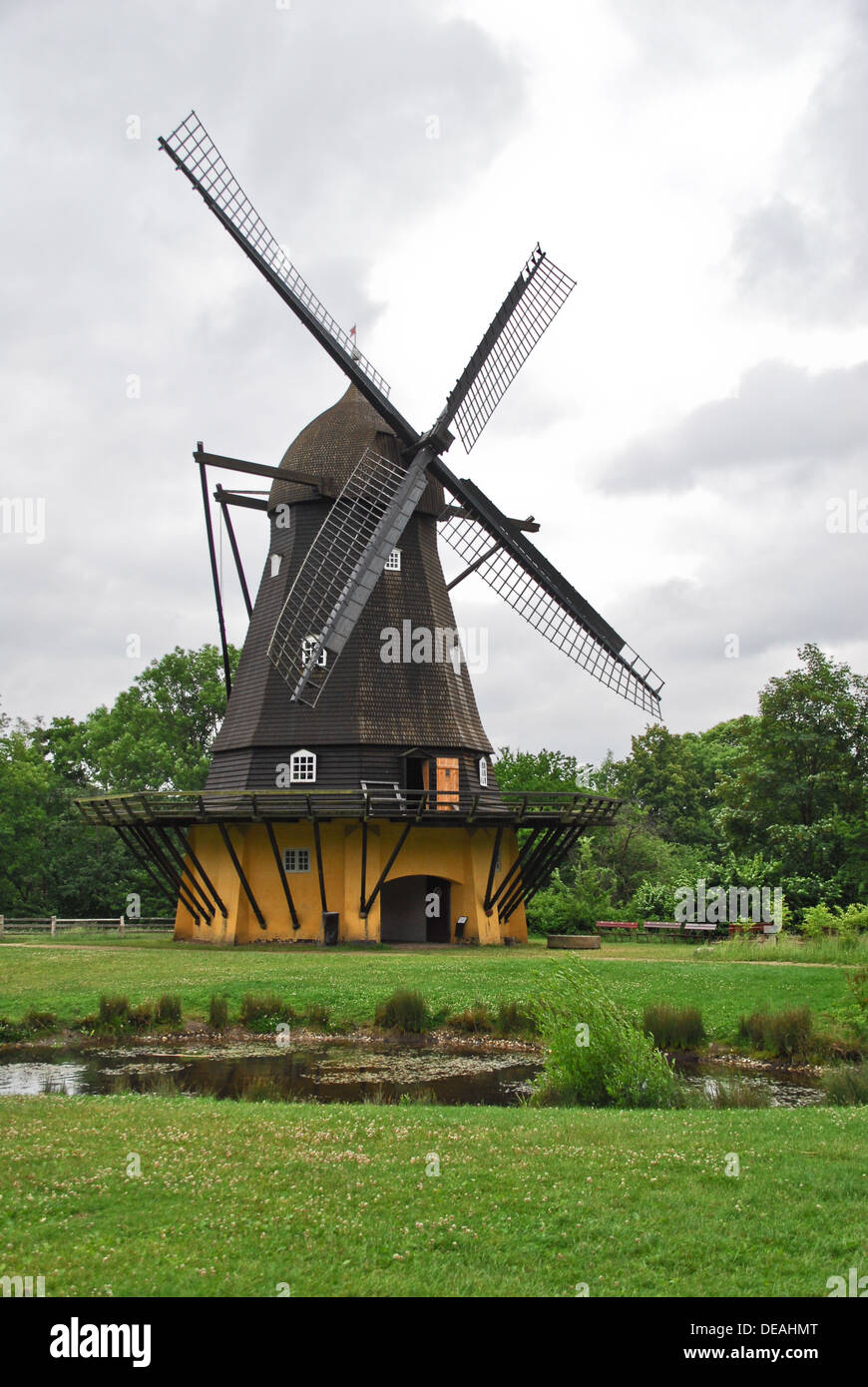 Windmühle in Kopenhagen Freilichtmuseum, Dänemark Stockfoto