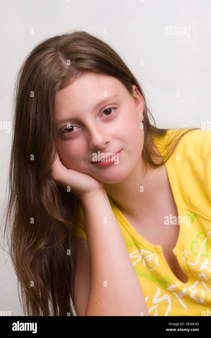 Mädchen, 14 Jahre, portrait Stockfoto