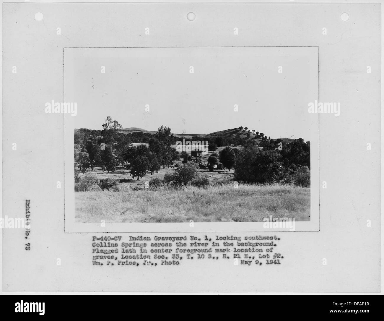 Foto von indischen Friedhof Nr. 1, aus Bericht Geschichte der Indianer in Friant Dam Reservoir Area (Kalifornien) 2969 begraben Stockfoto