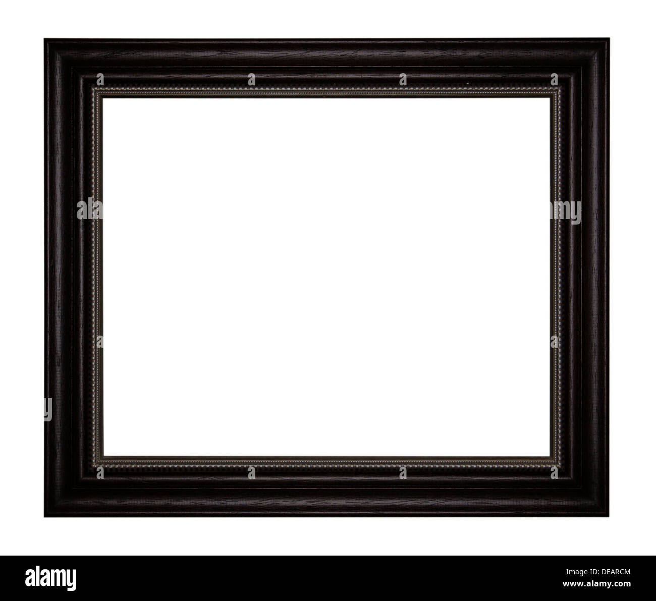Schwarzer Bilderrahmen. Isoliert auf weißem Hintergrund Stockfoto