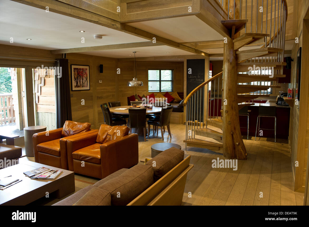Baumhaus am Center Parcs UK Stockfoto