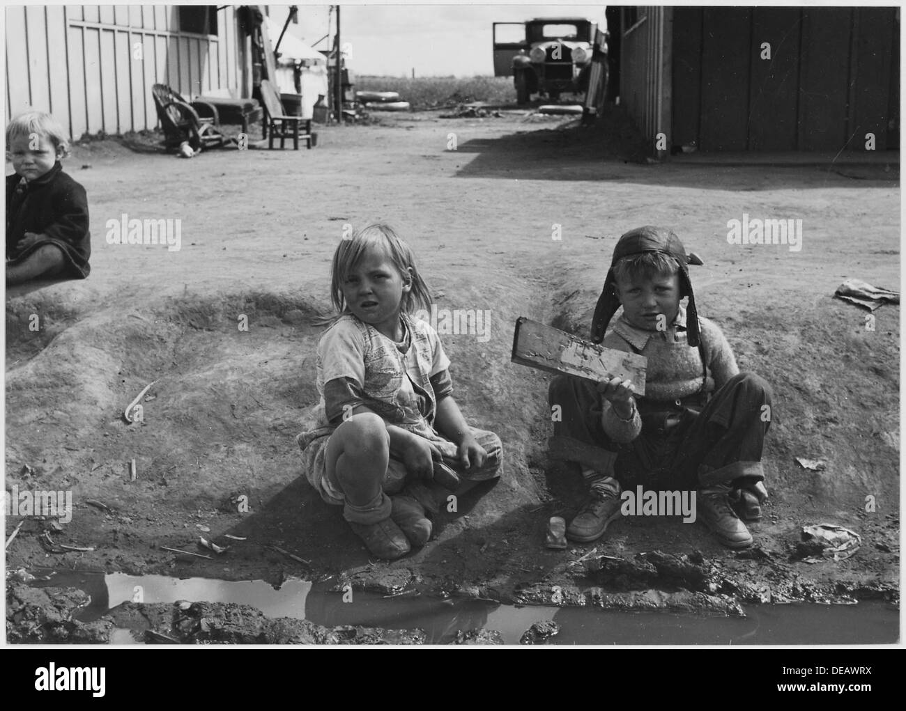 San Joaquin Valley, Kalifornien. Kinder von Wanderarbeitnehmern Landwirtschaft. 521811 Stockfoto