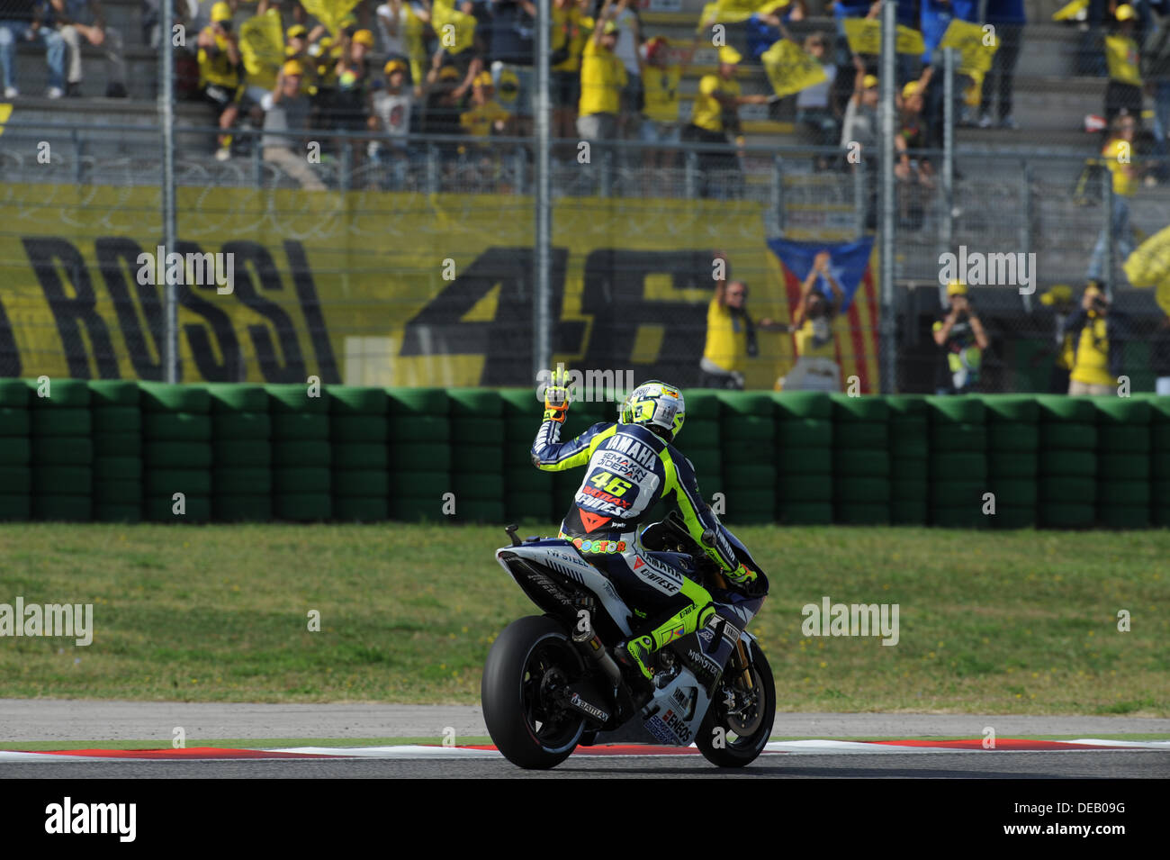 Misano, Italien. September 15. 2013.Valentino Rossi (Yamaha Factory Racing) während dem Rennen in Misano circuit Credit: Gaetano Piazzolla/Alamy Live News Stockfoto