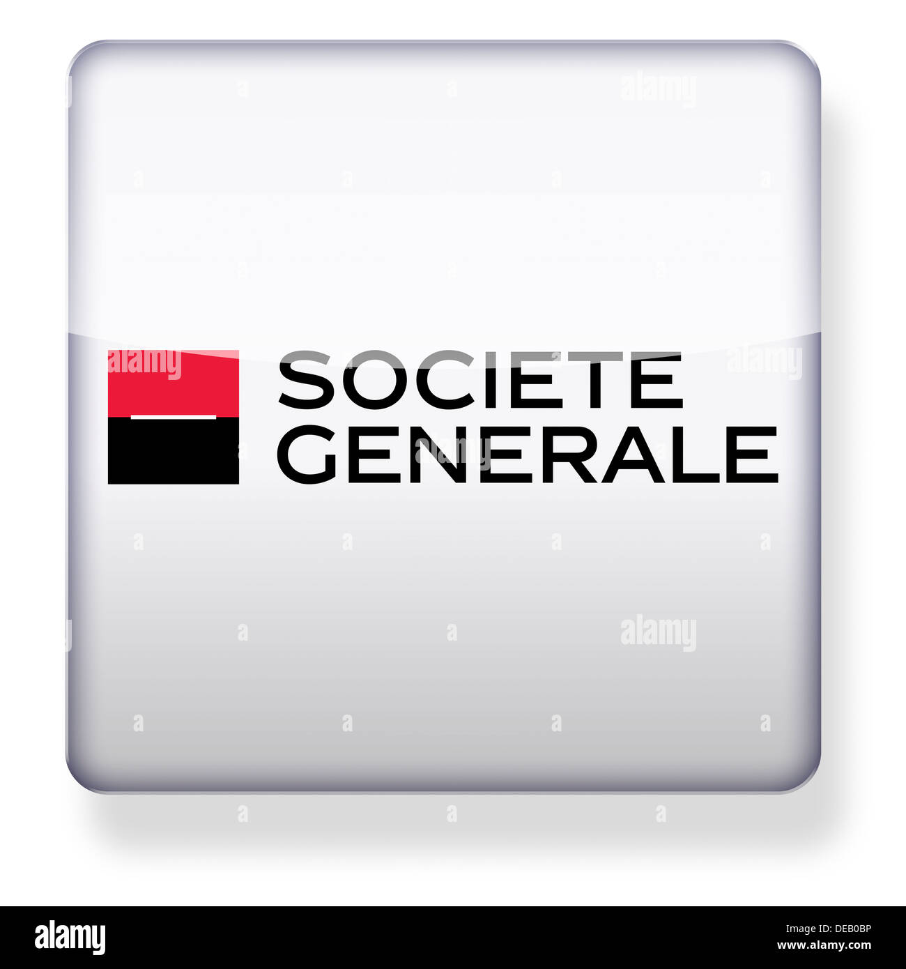 Societe Generale-Logo als ein app-Symbol. Clipping-Pfad enthalten. Stockfoto