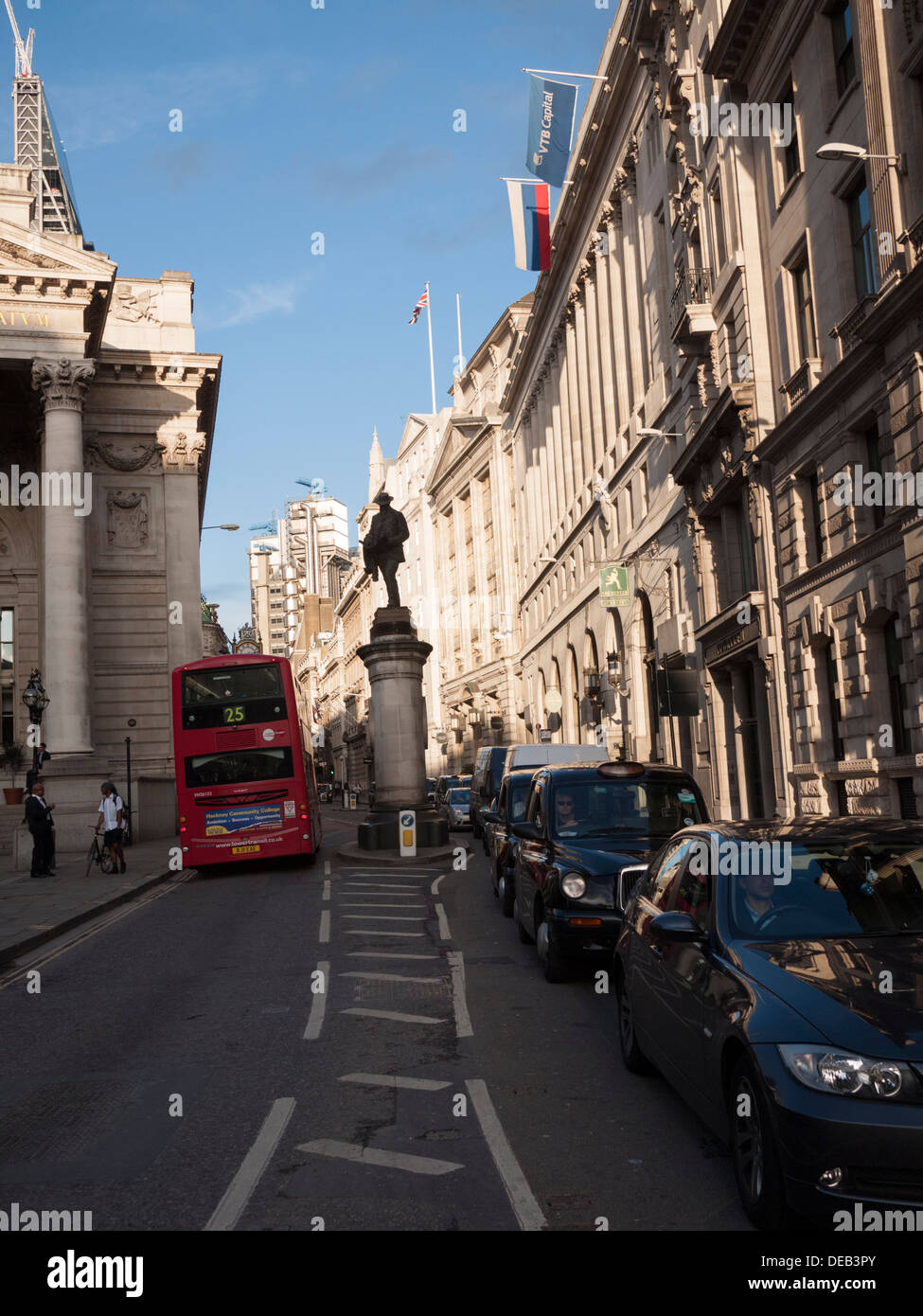 Cornhill Stadt von London street im Bankenviertel Stockfoto