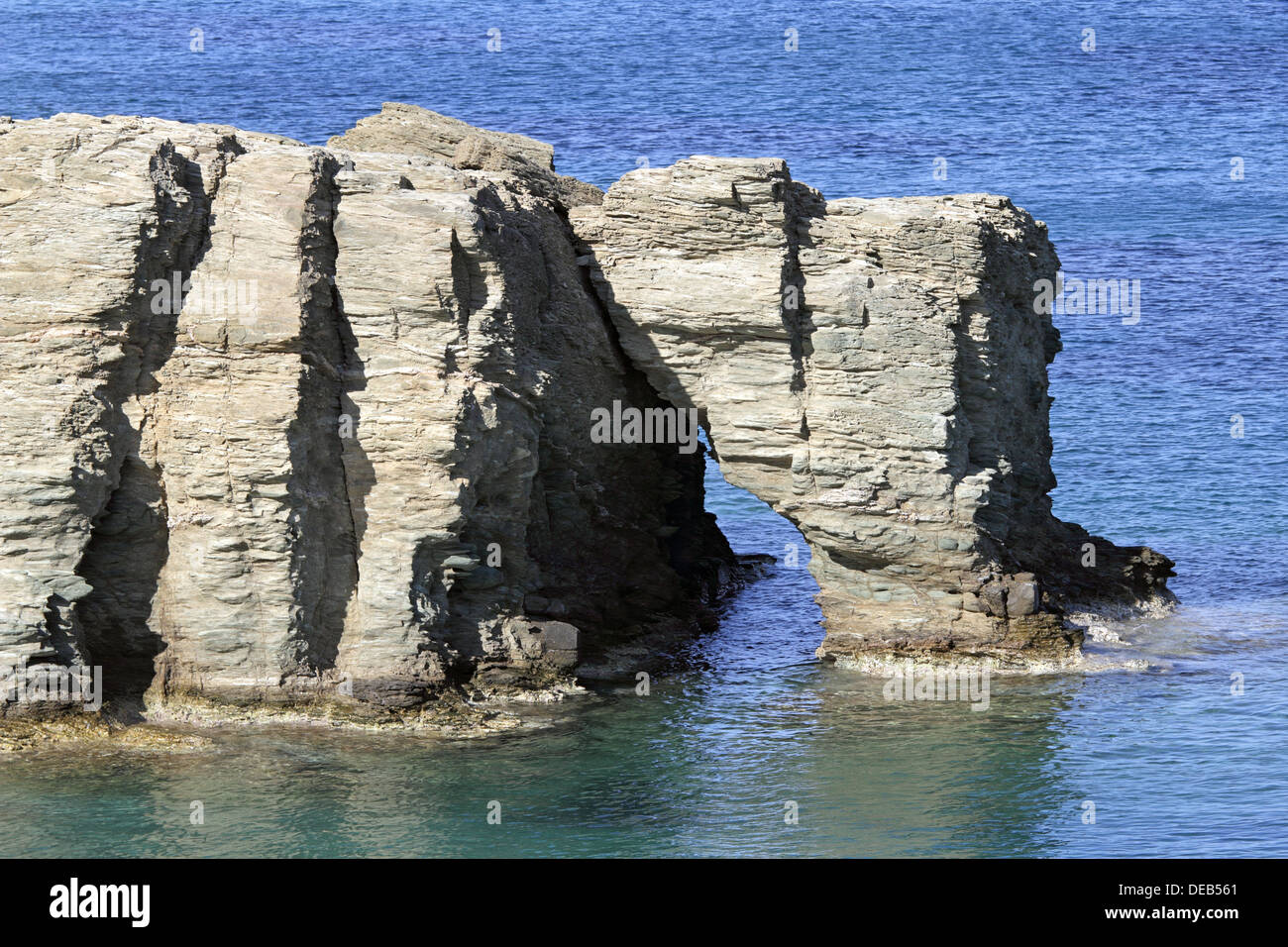 Felswand in der Nähe von Agia Pelagia, Kreta, Griechenland, Europa Stockfoto