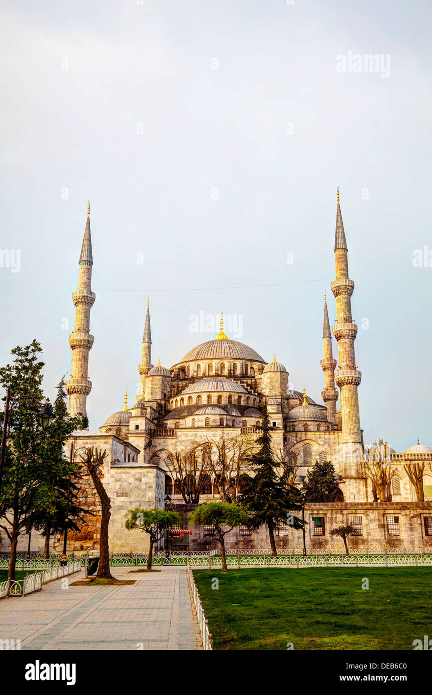 Sultan Ahmed Mosque (blaue Moschee) in Istanbul am Morgen Stockfoto