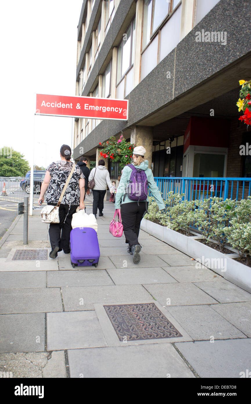 A&E Eingang Addenbrookes Hospital in Cambridge, September 2013 Stockfoto