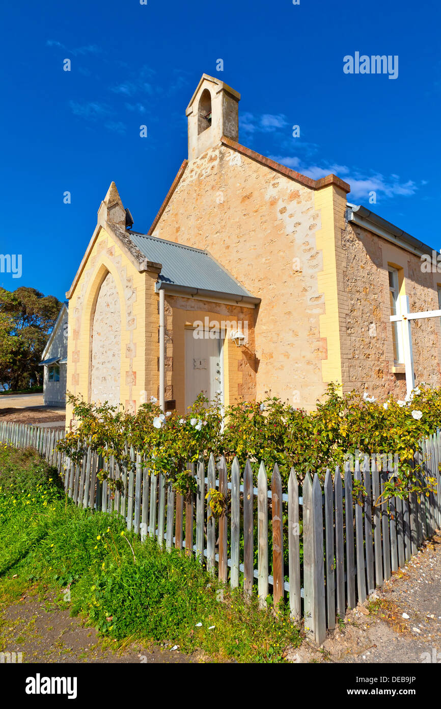 Alte Kirche in der Murray River Township von Goolwa South Australia Stockfoto