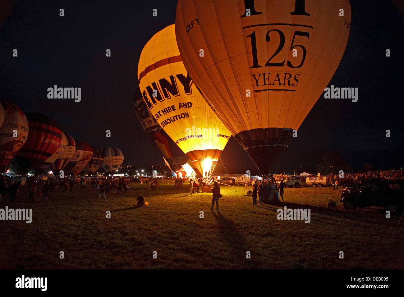 Nightglow in der Bristol International Balloon Fiesta Stockfoto