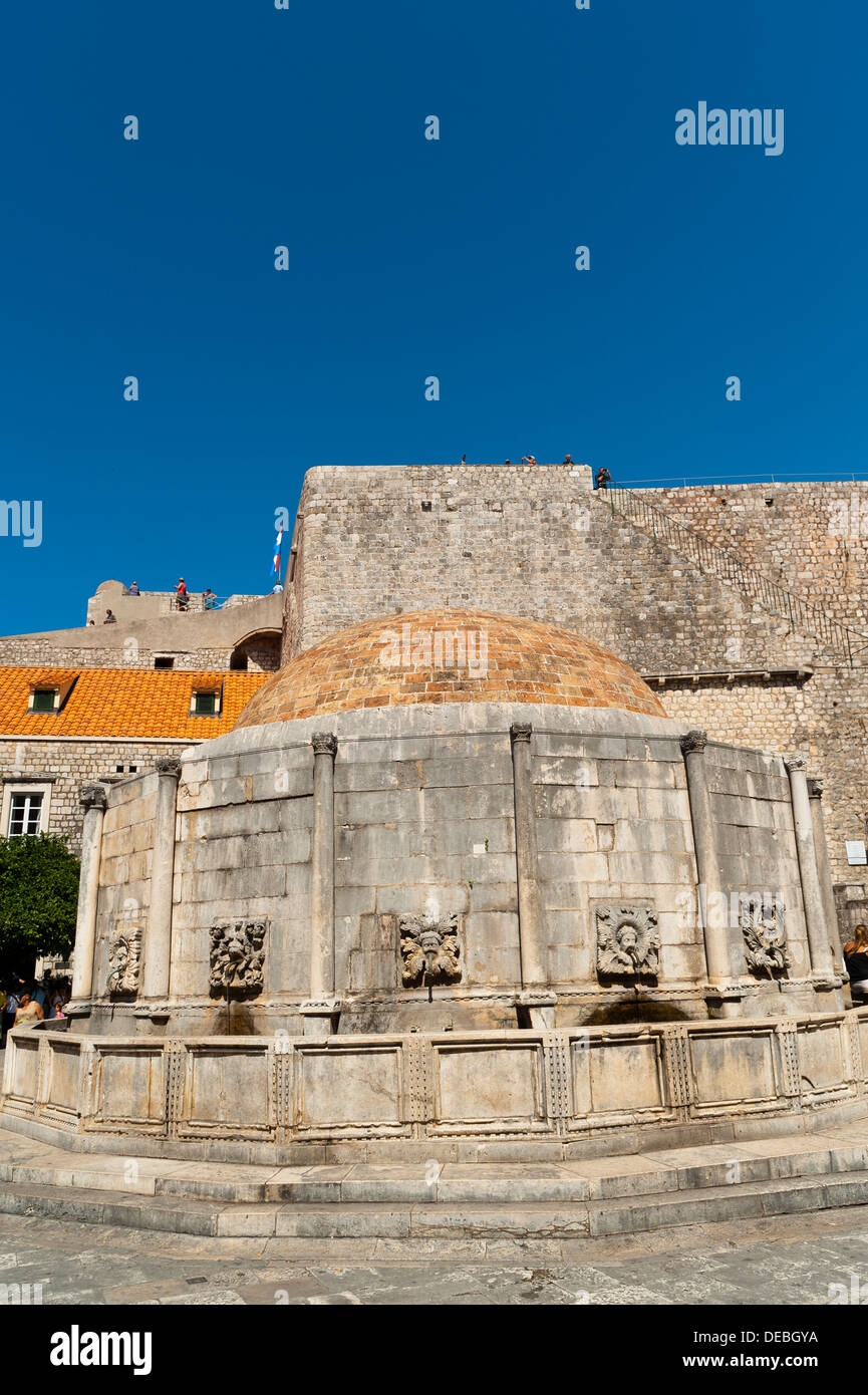Onofrio Brunnen, Dubrovnik, Dubrovnik-Neretva County, Kroatien, Europa. Stockfoto