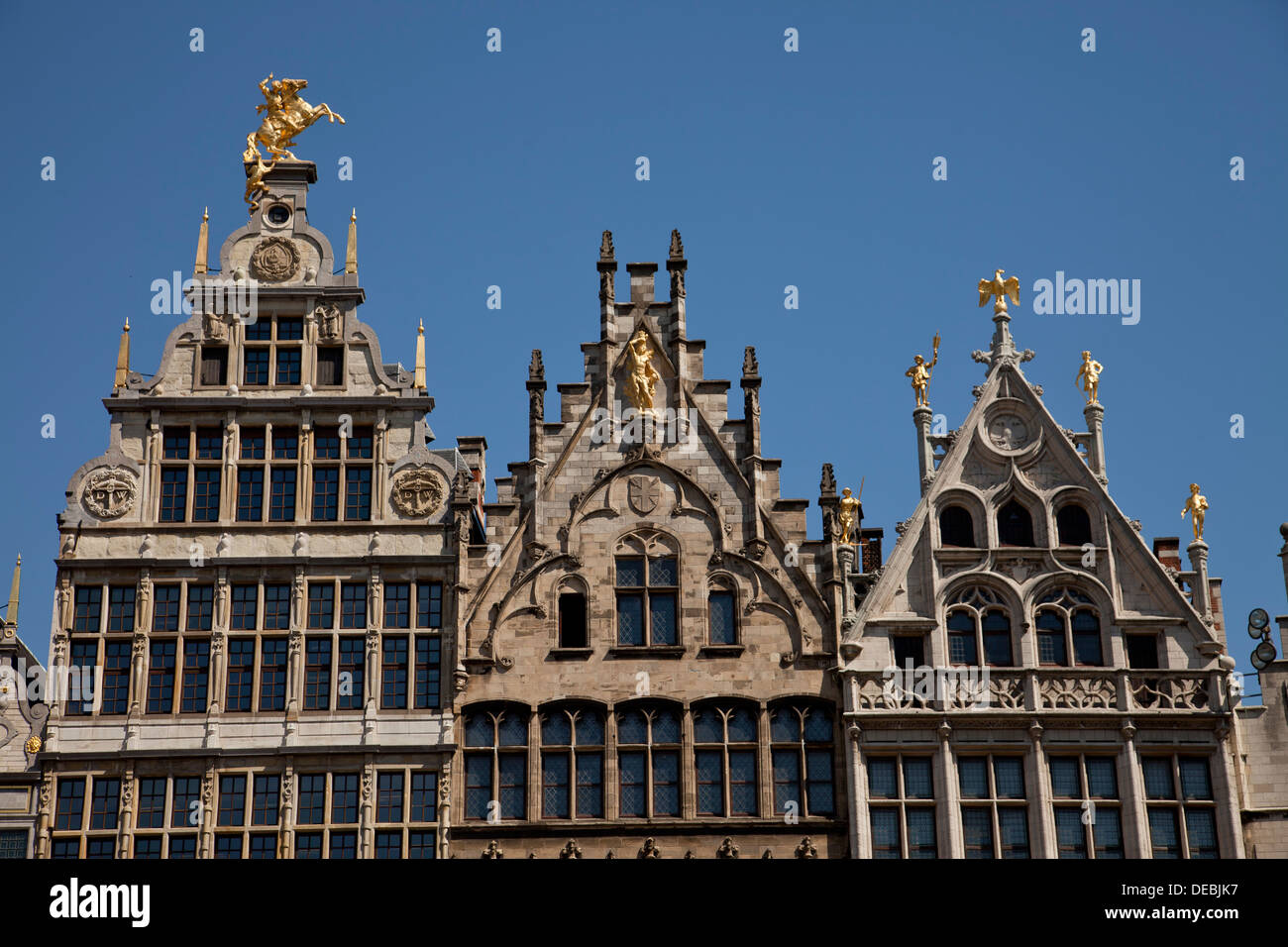 aus dem 16. Jahrhundert Gildenhäuser am Markt Platz Grote Markt in Antwerpen, Belgien Stockfoto