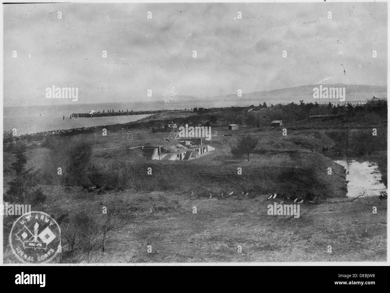 Der ursprüngliche irdene Stadtmauer von Fort Stevens als Bürgerkrieg Tagen gebaut. 299670 Stockfoto