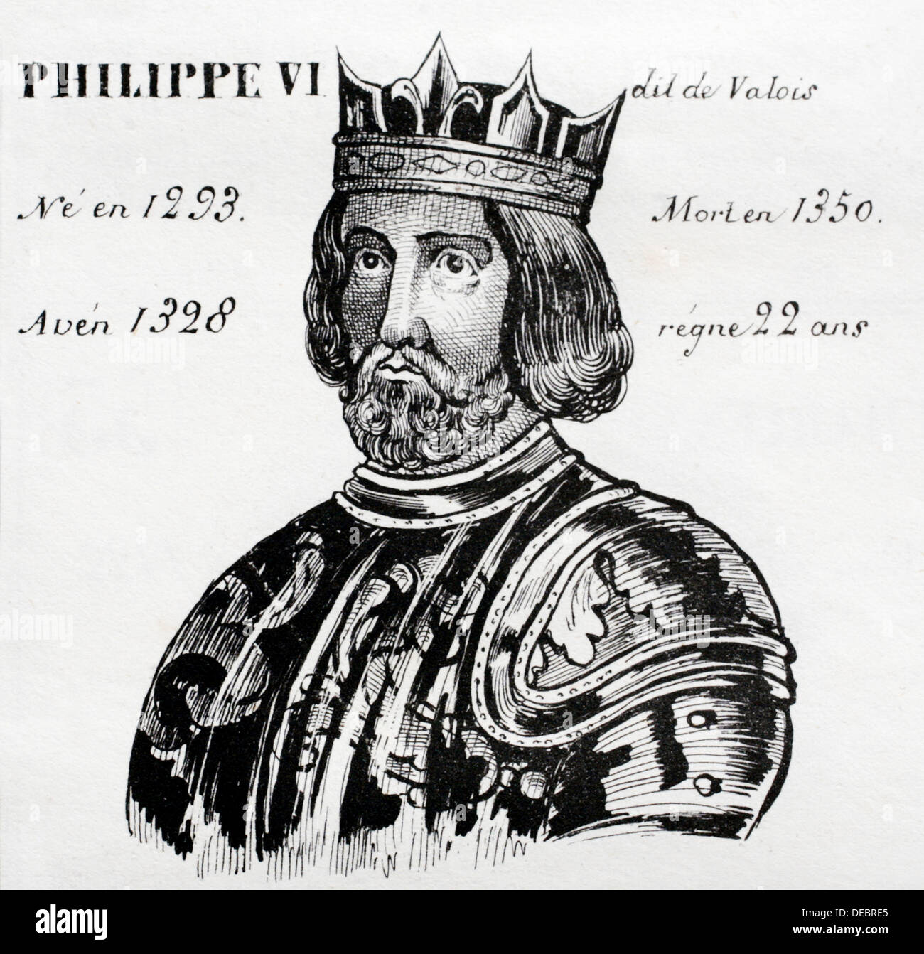 Philippe VI, Dit le Valois, König von Frankreich von 1328 bis 1350. Geschichte von Frankreich