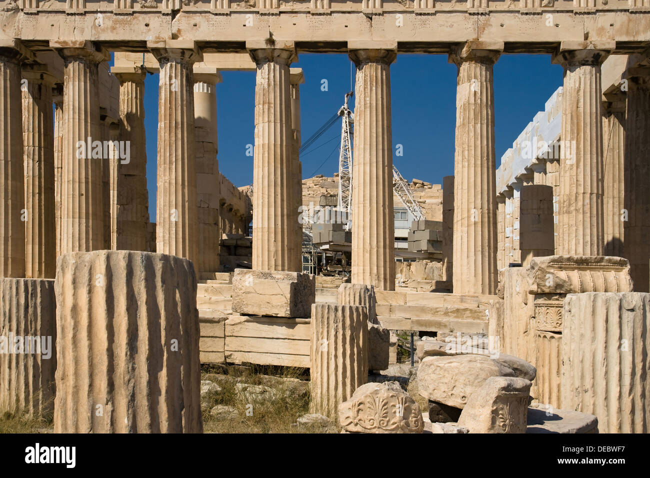 Parthenon-Tempel restauriert auf Akropolis, Athen, Griechenland. Stockfoto