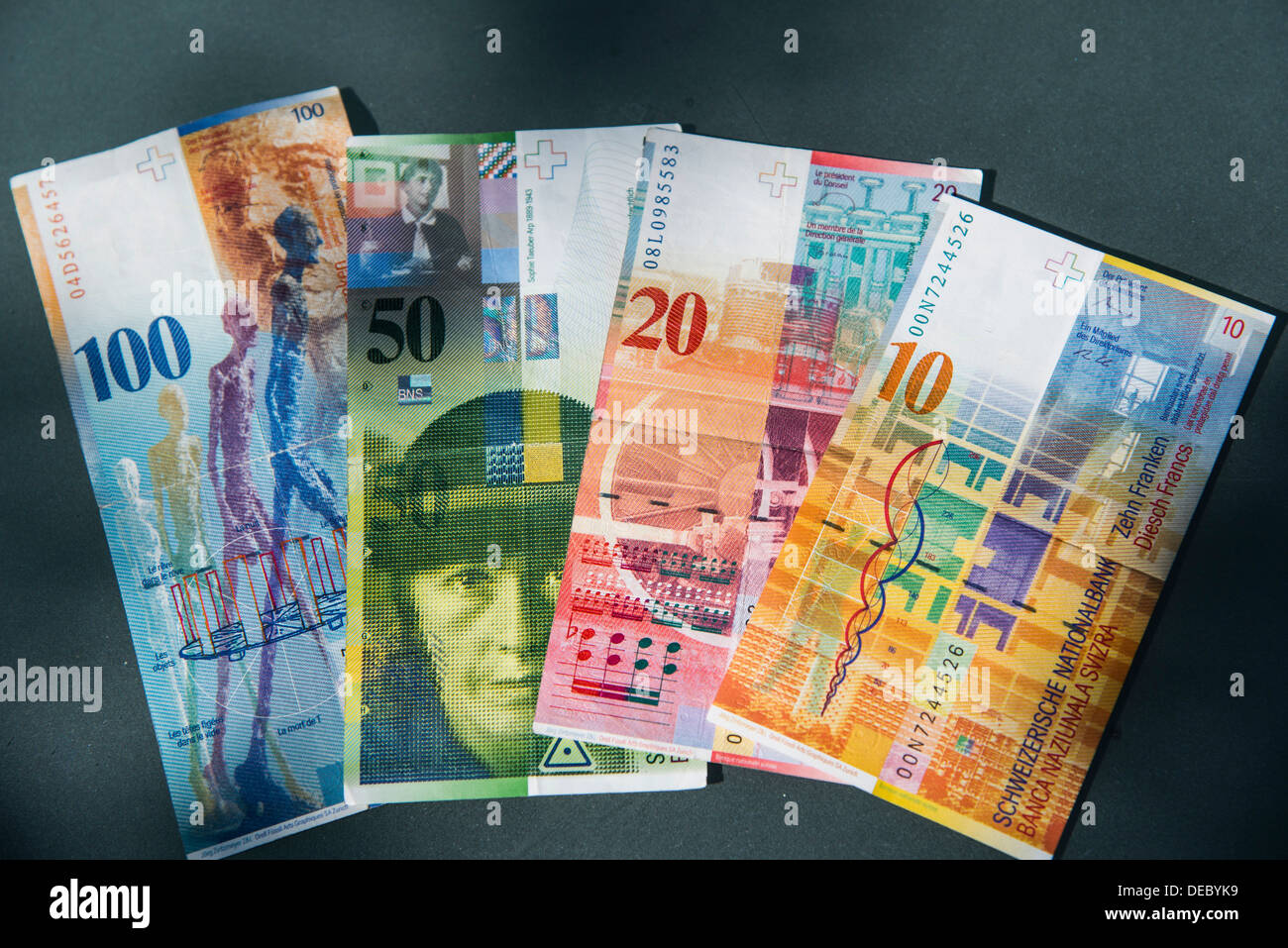 Schweizer Franken-Banknoten, Schweiz Stockfoto