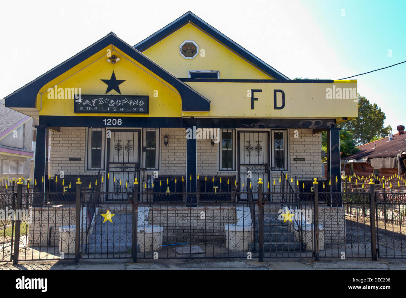 Rock ' n ' roll-Legende Fats Domino (Antoine Dominique Domino) Haus. New Orleans, LA, USA Stockfoto
