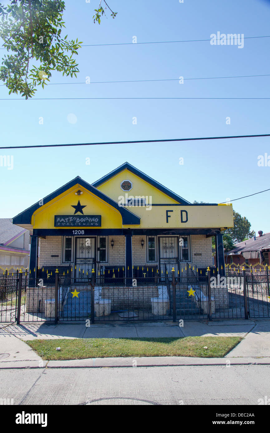 Rock ' n ' roll-Legende Fats Domino (Antoine Dominique Domino) Haus. New Orleans, LA, USA Stockfoto