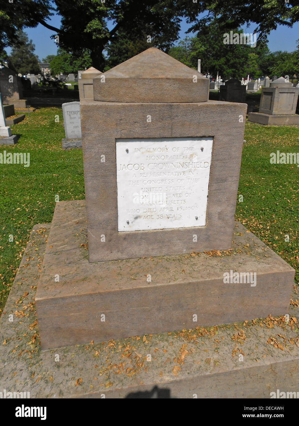 Latrobe Kenotaph in Congressional Cemetery, Washington, DC für Jacob Crowninshield Stockfoto