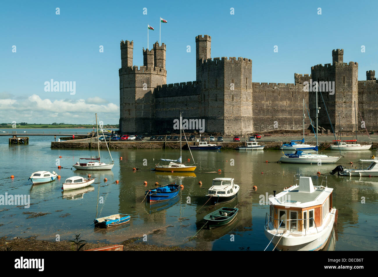 Caernarfon Castle, Caernarfon, Gwynedd, Wales Stockfoto