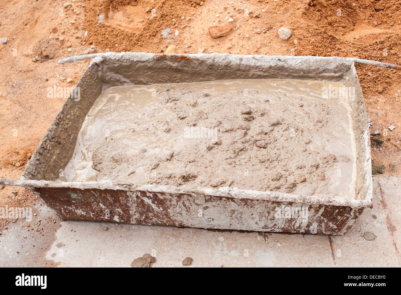 Fertig Beton, Baumaschinen Stockfoto