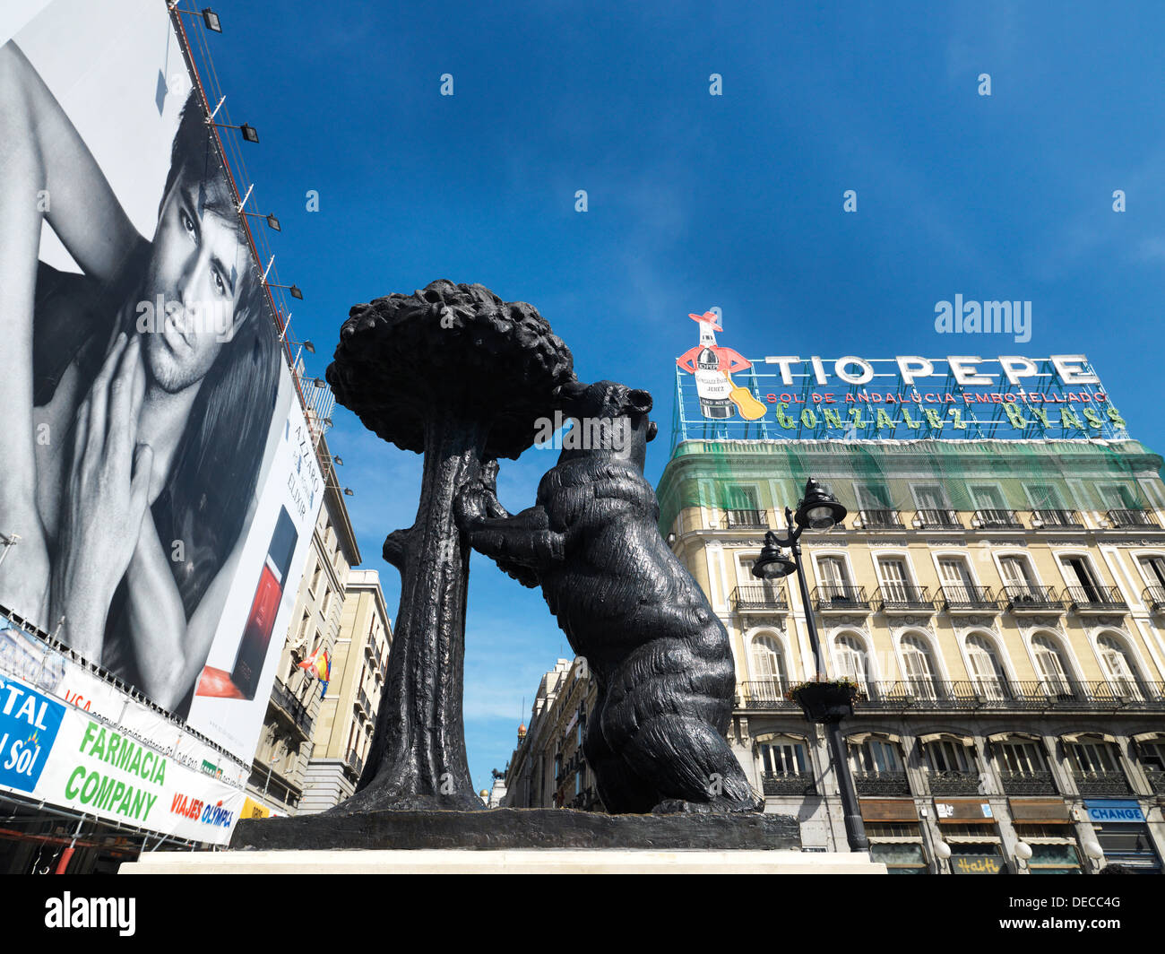 Madrid, Spanien, trägt die Statue der Erdbeerbaum an der Puerta del Sol Stockfoto